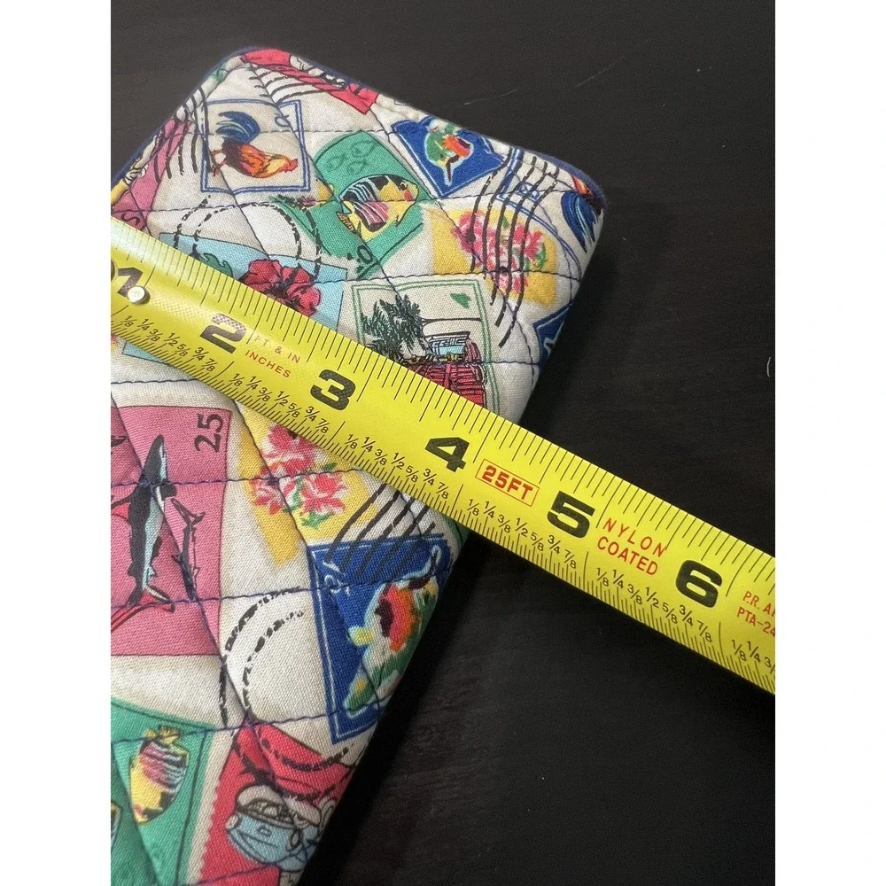 Vera‎ Bradley Quilted Wallet Clutch Tropical Postage Stamp Zip Around Organizer - Picture 6 of 6